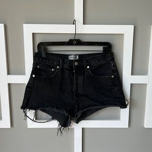 Size 25 Agolde Distressed Black Jean Shorts